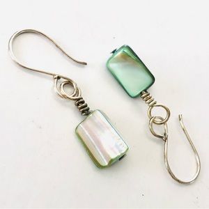 Seafoam Green Mother of Pearl earrings - One of a kind - NWT / gift packaging
